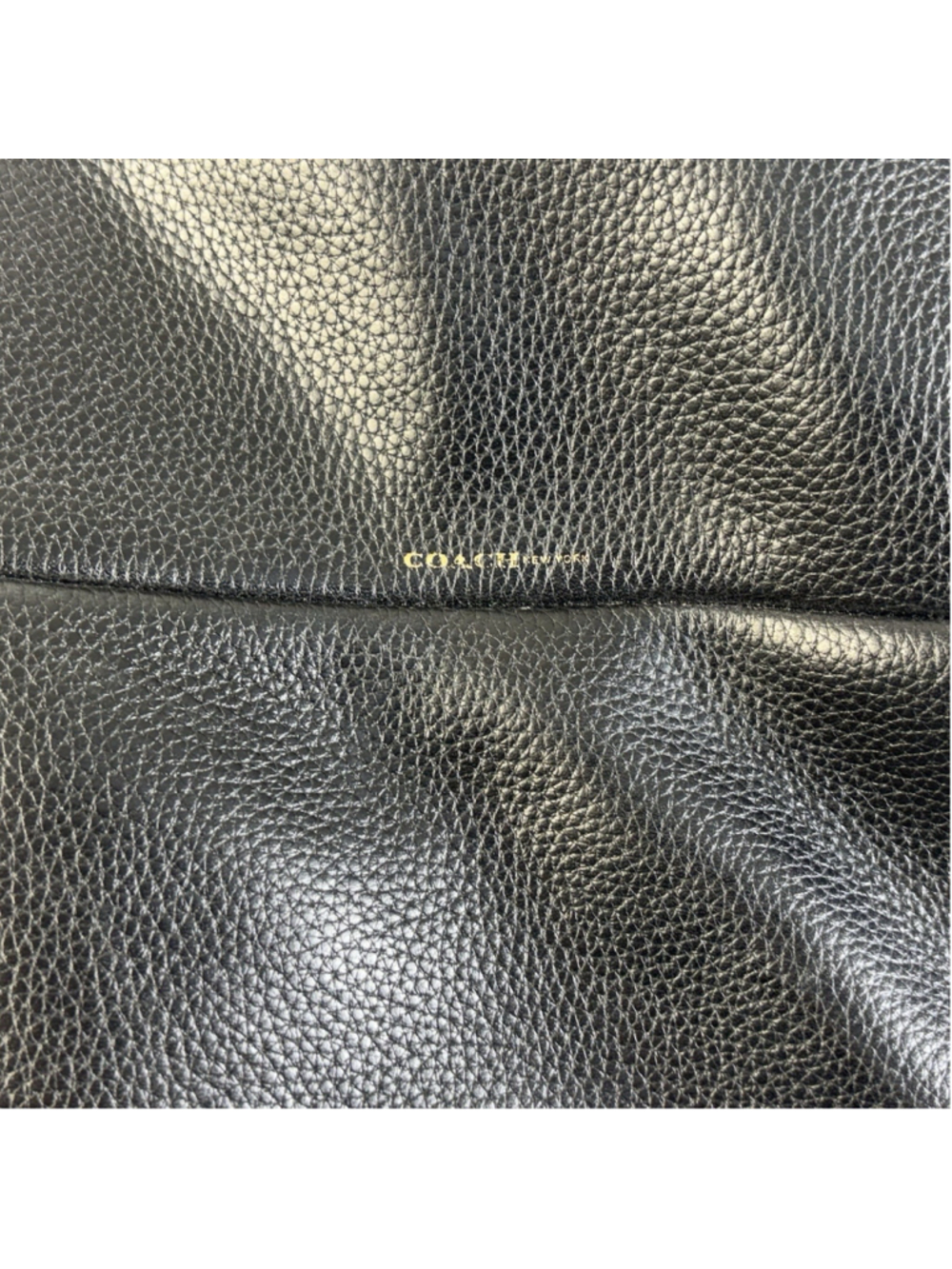 Coach Borough Leather shoulder Bag Black pebbled Leather large Tote Purse - Picture 4 of 14